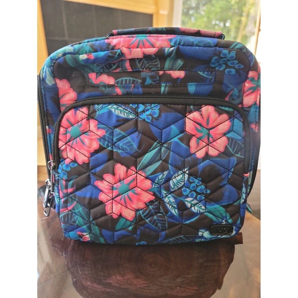 Lug Ranger Crossbody Bag Resort Black Quilted Floral Print (Missing Strap)